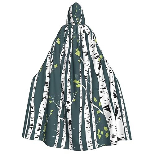 YQxwJL Kapuzenumhang mit Birkenbaum-Druck, volle Länge, Halloween-Umhang, Party-Umhang, Cosplay, Party-Kostüme für Damen und Herren YQxwJL Kapuzenumhang mit Birkenbaum-Druck, volle Länge, Halloween-Umhang, Party-Umhang, Cosplay, Party-Kostüme für Damen und Herren von YQxwJL