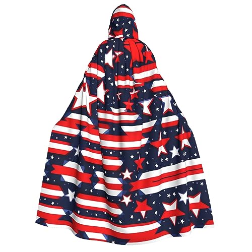 YQxwJL Kapuzenumhang mit Sternen und Streifen, volle Länge, Halloween-Umhang, Party-Umhang, Cosplay, Party-Kostüme für Damen und Herren YQxwJL Kapuzenumhang mit Sternen und Streifen, volle Länge, Halloween-Umhang, Party-Umhang, Cosplay, Party-Kostüme für Damen und Herren von YQxwJL
