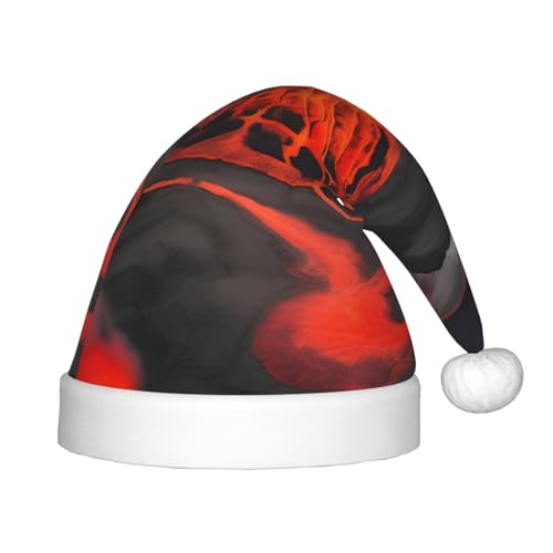 YQxwJL Kilauea Weihnachtsmütze mit Vulkan-Druck, Weihnachtsmütze für Weihnachten, Party, Zubehör von YQxwJL