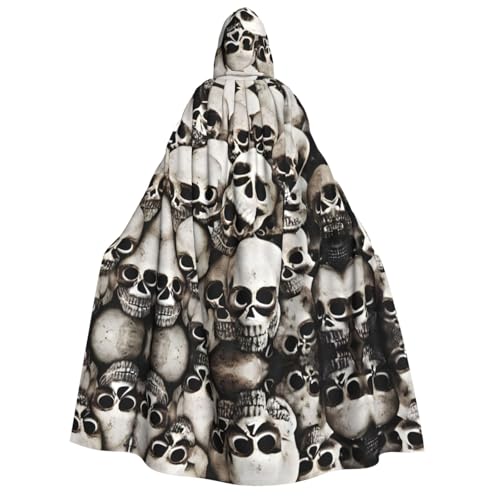 YQxwJL Mexikanischer Totenkopf-Druck, Herren-Kapuzenumhang, Zauberer-Kapuzenmantel, Hexenumhang, Cosplay, Kostüm, Halloween, Party, Umhang von YQxwJL