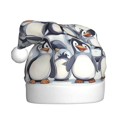 YQxwJL Niedliche Baby-Pinguine, Skizzendruck, Plüsch, Schneemann, Weihnachtsdekoration, Mützen, Weihnachtsmannmützen für Weihnachten, Urlaub, Partyzubehör von YQxwJL