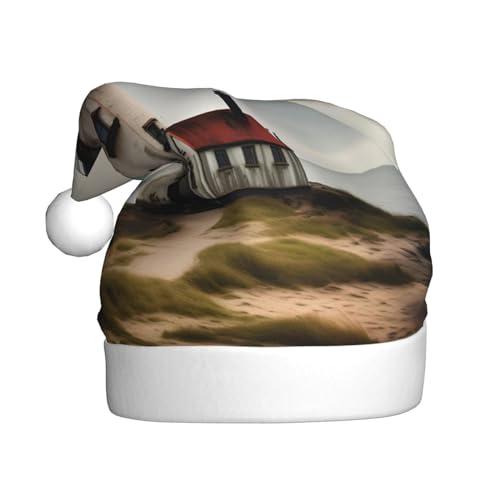 YQxwJL Old Lighthouse, Standardmaßstab, 2_00 x Druck, Plüsch-Schneemann, Weihnachtsdekoration, Mützen, Weihnachtsmannmützen für Weihnachten, Urlaub, Partyzubehör von YQxwJL