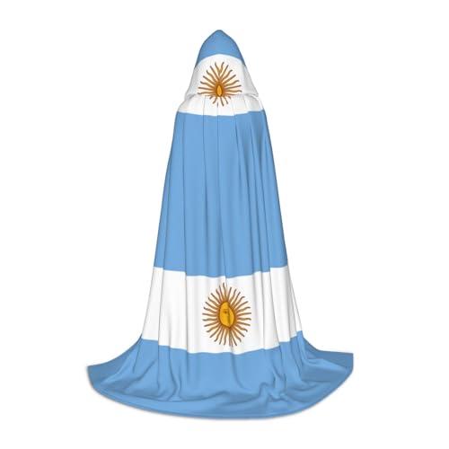 YQxwJL Umhang mit argentinischer Flagge, Unisex, mit Kapuze, Hexen-Zauberer-Umhang, für Halloween, Cosplay, Party-Kostüm von YQxwJL