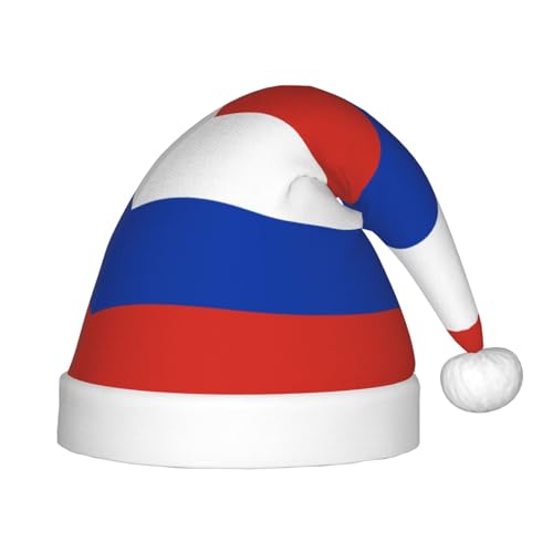 YQxwJL Weihnachtsmütze mit russischer Flagge, Weihnachtsmannmütze für Weihnachten, Party, Zubehör von YQxwJL