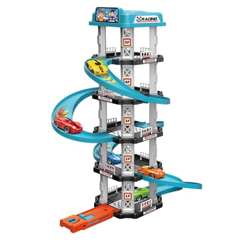 Autogarage Spielzeug, Parkhäuser Für Kinder Parkgarage Spielzeug Spielzeugauto Rampe Autospiele Für Jungens Und Mädchen, 45x25cm von YRTUOP