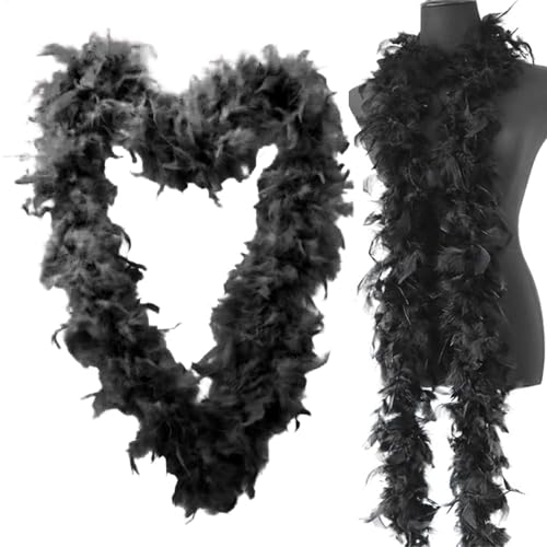 Federboa, Rosa Federstola 2M Lange Federboa Flauschige Federboa Feather Boas Dekorieren Kostümzubehör Für Hochzeit Ankleiden Party, Karneval, Halloween, Weihnachten Kostüm von YRTUOP