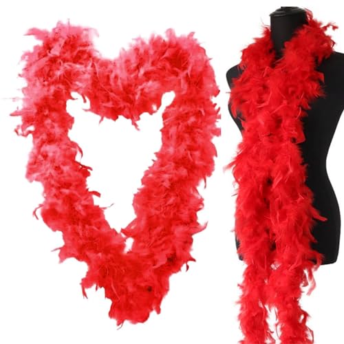 Federboa, Rosa Federstola 2M Lange Federboa Flauschige Federboa Feather Boas Dekorieren Kostümzubehör Für Hochzeit Ankleiden Party, Karneval, Halloween, Weihnachten Kostüm von YRTUOP