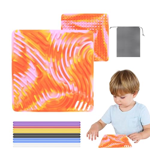 YRTUOP Sensory Activity Board, Silikon Aktivitätsspielzeug Mit Reisetasche Und 20 Schnüren Sensorisches Spielzeug Für Kleinkinder Lernspielzeug Für Jungens Und Mädchen Kinder Frühes Lernspielzeug von YRTUOP