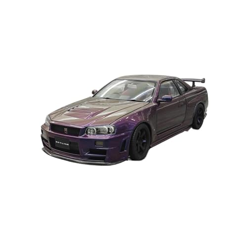 YRXIAO Modellbausatz Auto 1/64 Für Nissan Skyline GTR R34 Auto Modell Miniatur Legierung Ornament Metall Fahrzeug Modell Limited Edition Auto Für Wohndekorationen von YRXIAO