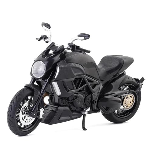 YRXIAO Legierung Sport Modell 1:12 Ducati Diavel Motorradmodell, Hochsimuliertes Druckguss-Metalllegierungsmodell, Sound- Und Lichtsammlung M9 Motorrad Für Desktop Dekor(Black) von YRXIAO