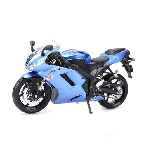 YRXIAO Legierung Sport Modell 1:12 für Kawasaki Ninja ZX-6R blau Druckguss-Legierung Modell Fahrzeug Junge Hobby Display Ornamente Motorrad Spielzeug Motorrad Für Desktop Dekor(Blue) von YRXIAO