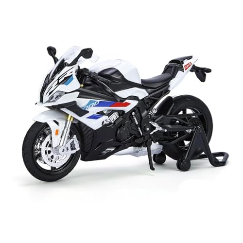 YRXIAO Legierung Sport Modell 1:12 für S1000RR M Version 2023 Motorradmodell Druckguss-Legierung Kunsthandwerk Ausstellungsmodell Offroad-Motorrad Motorrad Für Desktop Dekor(White) von YRXIAO