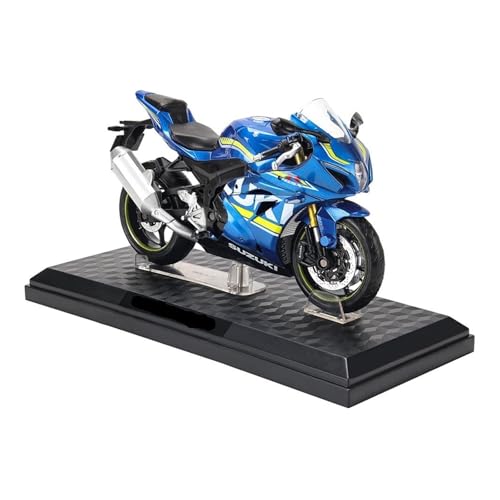 YRXIAO Legierung Sport Modell 1:12 für Suzuki GSX-R1000 Legierung Druckguss Modell Display Handwerk Statische Motorrad Spielzeug Einrichtungs Modell Motorrad Für Desktop Dekor(Blue) von YRXIAO