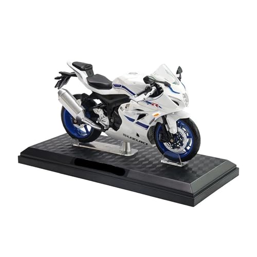 YRXIAO Legierung Sport Modell 1:12 für Suzuki GSX-R1000 Legierung Druckguss Modell Display Handwerk Statische Motorrad Spielzeug Einrichtungs Modell Motorrad Für Desktop Dekor(White) von YRXIAO