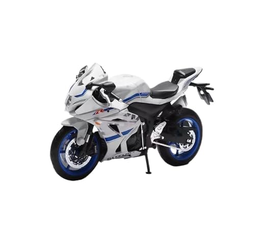 YRXIAO Legierung Sport Modell Maßstab 1:12 Für Suzuki GSX-R1000 Legierung Motorrad Spielzeug Modell Auto Druckguss Stoßdämpfer Auto Modell Dekoration Motorrad Für Desktop Dekor(White) von YRXIAO