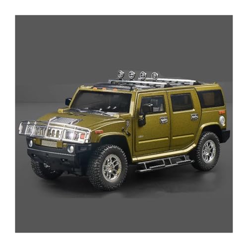 YRXIAO Modellbausatz Auto 1/18 Für Hummer H2 Highway 61 SUV Legierung Auto Modell Diecast Metall Spielzeug Geländewagen Sound Und Licht Modell Für Wohndekorationen(Green) von YRXIAO