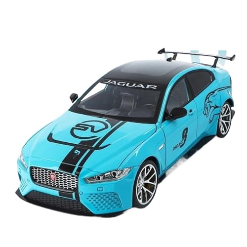 YRXIAO Modellbausatz Auto 1/18 Für Jaguar XE SV Projekt 8 SUV Legierung Sportwagen Modell Diecast Fahrzeuge Modell Sound und Licht Display Modelle Für Wohndekorationen(Blue) von YRXIAO