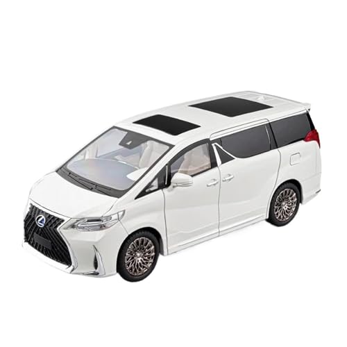 YRXIAO Modellbausatz Auto 1/18 Für Lexus LM300 MPV Legierung Auto Modell Druckguss Metall Nutzfahrzeug Auto Modell Sound Und Licht Spielzeug Modell Für Wohndekorationen(White) von YRXIAO