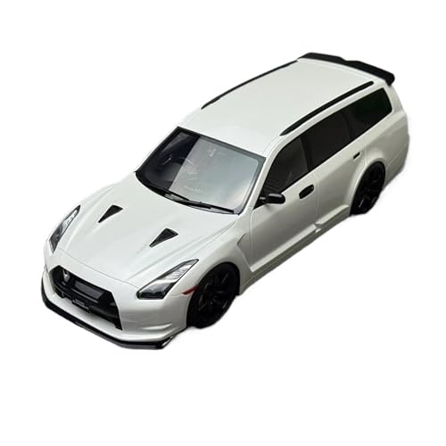 YRXIAO Modellbausatz Auto 1/18 Für Nissan STAGEA GTR R35 Travel Edition Modell Statische Dekoration Sammlung Ferienhaus Kunst Dekoration Modell Für Wohndekorationen(White) von YRXIAO