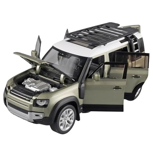 YRXIAO Modellbausatz Auto 1/18 für Range Land Rover Defender SUV Legierung Auto Metall Off-Road Fahrzeuge Auto Modell Sound Und licht Spielzeug Für Wohndekorationen von YRXIAO