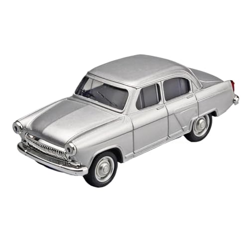 YRXIAO Modellbausatz Auto 1/43 für Wolga GAZ-21 Legierung Auto Modell Druckguss Metall Klassische Fahrzeuge Auto Modell Sound Und Licht Sammlung Für Wohndekorationen(Silver) von YRXIAO