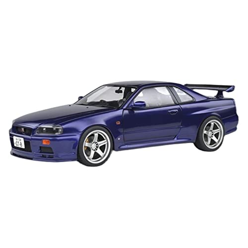 YRXIAO Modellbausatz Auto 1 18 Fit Für Nissan Skyline GT-R R34 Legierungssimulation Sound Und Licht Spielzeugauto Ornamente Junge Für Wohndekorationen von YRXIAO