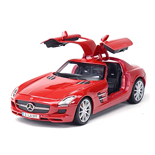 YRXIAO Modellbausatz Auto 1 18 Für Benz SLS AMG Simulation Sportwagen Modell Statische Druckguss Fahrzeuge Erwachsene Sammler Geschenk Display Für Wohndekorationen(Rot) von YRXIAO