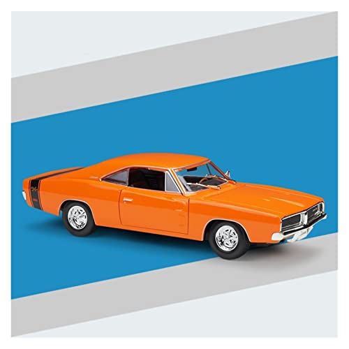 YRXIAO Modellbausatz Auto 1 18 Für Dodge Warhorse Charger R/T 1969 Simulation Legierung Automodell Sammlung Geschenk Spielzeug Für Wohndekorationen(Orange) von YRXIAO