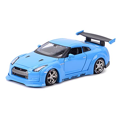 YRXIAO Modellbausatz Auto 1 24 Für Nissan 2009 GT-R Simulation Sportwagen Modell Statische Druckguss Fahrzeuge Sammlergeschenk Display Für Wohndekorationen(Blau) von YRXIAO