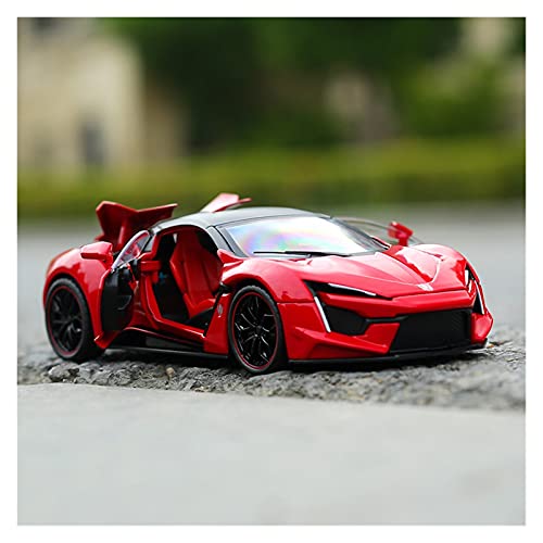 YRXIAO Modellbausatz Auto 1 24 Legierung Druckguss Für Lycan Supercar Simulation Sound Light Pull Back Collection Modell Sportwagen Spielzeug Für Wohndekorationen(Rot) von YRXIAO