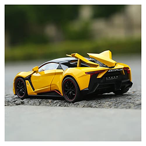 YRXIAO Modellbausatz Auto 1 24 Legierung Druckguss Für Lycan Supercar Simulation Sound Light Pull Back Collection Modell Sportwagen Spielzeug Für Wohndekorationen(Yellow) von YRXIAO