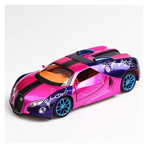 YRXIAO Modellbausatz Auto 1 32 Für Bugatti-Legierung Bunte Supersportwagen-Modell-Sound-Licht Zurückziehen Kinderspielzeug Auto Für Wohndekorationen(Rosa) von YRXIAO