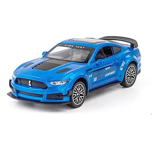 YRXIAO Modellbausatz Auto 1 32 Für Ford Mustang GT500 Simulation Legierung Automodell Soundlicht Spielzeugfahrzeuge Kindergeschenke Zurückziehen Für Wohndekorationen(Blau) von YRXIAO