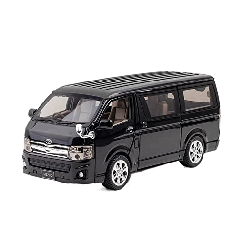 YRXIAO Modellbausatz Auto 1 32 Für Toyota Hiace XLG Weiß Druckguss Legierung Modellauto Simulation Fahrzeug Sound Leichtmetall Spielzeugauto Für Wohndekorationen(Schwarz) von YRXIAO