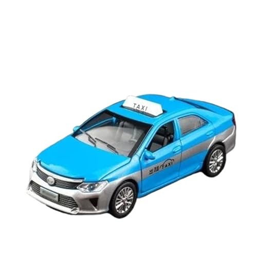 YRXIAO Modellbausatz Auto 1 32 Modell Für Toyota Taxi Druckguss Auto Modell Metall Spielzeug Licht Sound Pull Back Proportional Auto Für Wohndekorationen(Blau) von YRXIAO