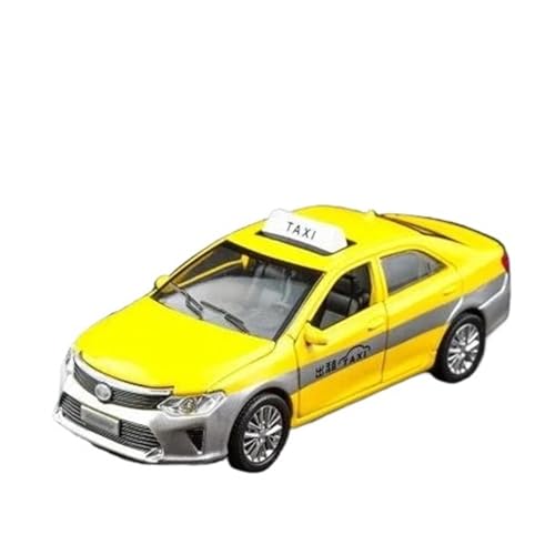 YRXIAO Modellbausatz Auto 1 32 Modell Für Toyota Taxi Druckguss Auto Modell Metall Spielzeug Licht Sound Pull Back Proportional Auto Für Wohndekorationen(Yellow) von YRXIAO