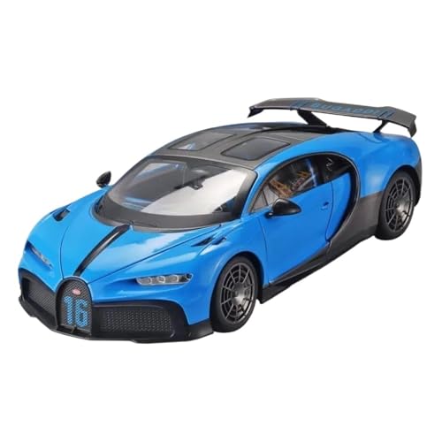 YRXIAO Modellbausatz Auto 1:18 FÜR Chiron Supercar Legierung Diecast Spielzeug Maßstab Modell Sound & Licht Miniatur Fahrzeug Spielzeug Dekorativ Für Wohndekorationen(Blue) von YRXIAO