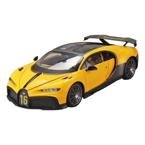 YRXIAO Modellbausatz Auto 1:18 FÜR Chiron Supercar Legierung Diecast Spielzeug Maßstab Modell Sound & Licht Miniatur Fahrzeug Spielzeug Dekorativ Für Wohndekorationen(Yellow) von YRXIAO