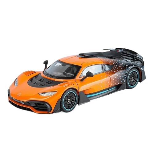 YRXIAO Modellbausatz Auto 1:18 Für Benzs One Alloy Sportwagenmodell Druckguss Metall Konzept Rennfahrzeuge Automodell Sound Und Licht Spielzeug Für Wohndekorationen(Orange) von YRXIAO