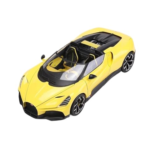 YRXIAO Modellbausatz Auto 1:18 Für Bugatti Mistral Cabriolet-Sportwagen Legierungsmodellauto Limitierte Auflage Ausstellungsstück Modellautos Für Wohndekorationen(Yellow) von YRXIAO