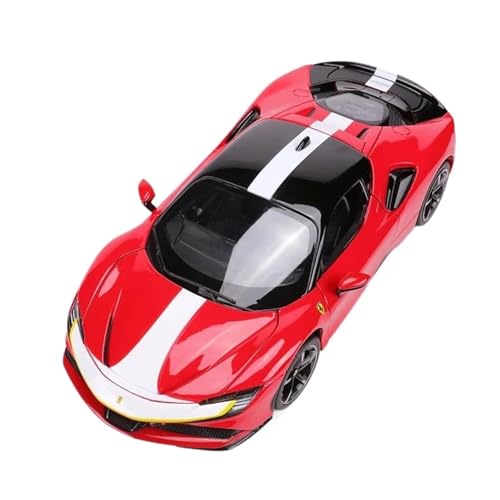 YRXIAO Modellbausatz Auto 1:18 Für Ferrari SF90 Automodell Hardcover-Version Druckgusslegierung Limited Edition Modell Home Art Dekoration Modelle Für Wohndekorationen(Red) von YRXIAO