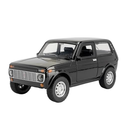 YRXIAO Modellbausatz Auto 1:18 Für Lada NIVA Klassische Auto Modell Legierung Auto Druck Druck Metall Spielzeug Fahrzeuge Sound Und Licht Modell Für Wohndekorationen(Black) von YRXIAO