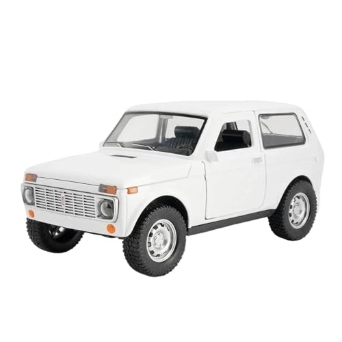 YRXIAO Modellbausatz Auto 1:18 Für Lada NIVA Klassische Auto Modell Legierung Auto Druck Druck Metall Spielzeug Fahrzeuge Sound Und Licht Modell Für Wohndekorationen(White) von YRXIAO