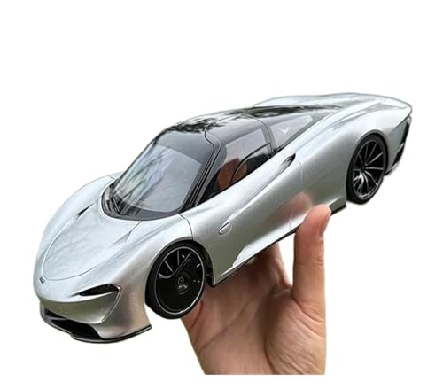 YRXIAO Modellbausatz Auto 1:18 Für McLAREN SPEEDTAIL Automodellsammlung Sportwagen Limited Edition Automodell Home Art Dekoration Modelle Display Für Wohndekorationen(Silver) von YRXIAO