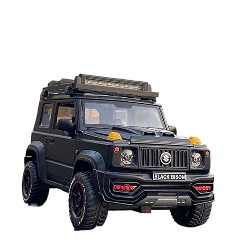 YRXIAO Modellbausatz Auto 1:18 Für Suzuki Jimny Legierung Auto Modell Metall Spielzeug Geländewagen Auto Modell Sound Und Licht Spielzeug Für Wohndekorationen(Black) von YRXIAO