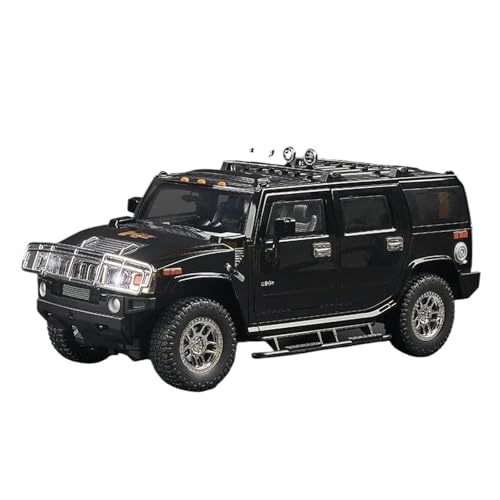 YRXIAO Modellbausatz Auto 1:18 für Hummer H2 Legierung Off Road Auto Diecast Metall Modell Home Interior Dekoration Spielzeug Desktop Dekoration Für Wohndekorationen(Black) von YRXIAO