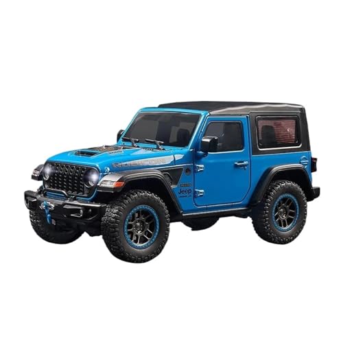 YRXIAO Modellbausatz Auto 1:18 für Jeeps Wrangler Rubicon Legierung Modell Druck Druck Metall Geländewagen Auto Modell Sound Und Licht Spielzeug Für Wohndekorationen(Blue) von YRXIAO