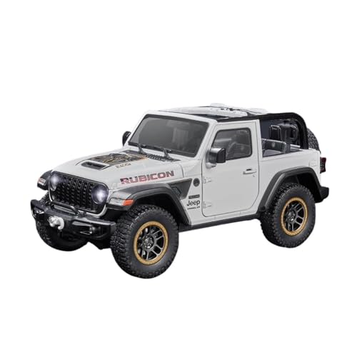 YRXIAO Modellbausatz Auto 1:18 für Jeeps Wrangler Rubicon Legierung Modell Druck Druck Metall Geländewagen Auto Modell Sound Und Licht Spielzeug Für Wohndekorationen(White) von YRXIAO