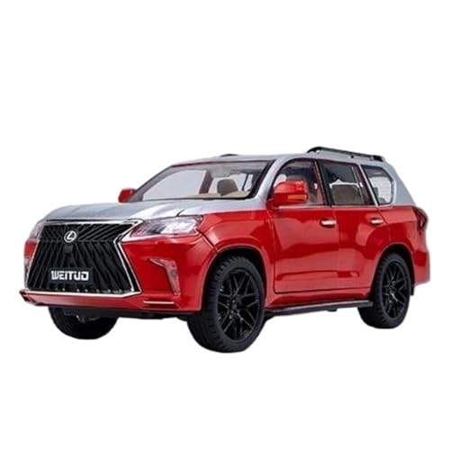 YRXIAO Modellbausatz Auto 1:18 für Lexus LX570 Legierung Auto Modell Diecast Metall Spielzeug Geländewagen Auto Modell Sound Und Licht Spielzeug Für Wohndekorationen(Red) von YRXIAO