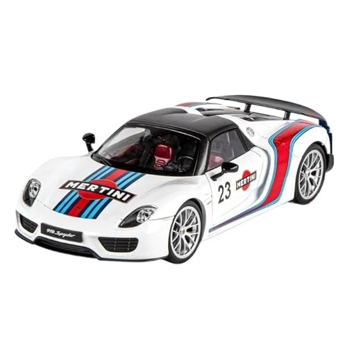 YRXIAO Modellbausatz Auto 1:18 für Porsche 918 Martini Painted Edition Legierungsdruckguss-Automodell von Hobby-Ornamenten Sound- und Lichtserie Für Wohndekorationen von YRXIAO